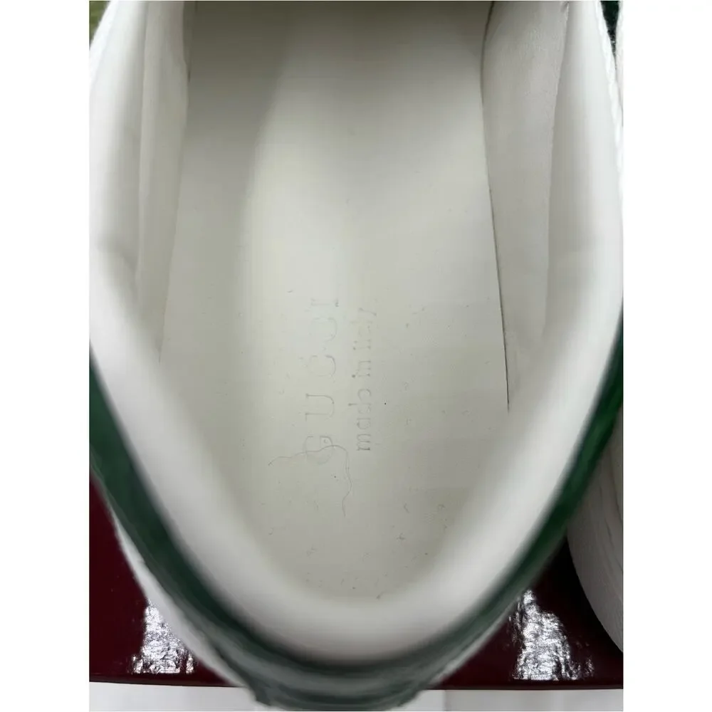 Men's Gucci white canvas ace slip on sneakers size 11.5 fits 12 US made Italy